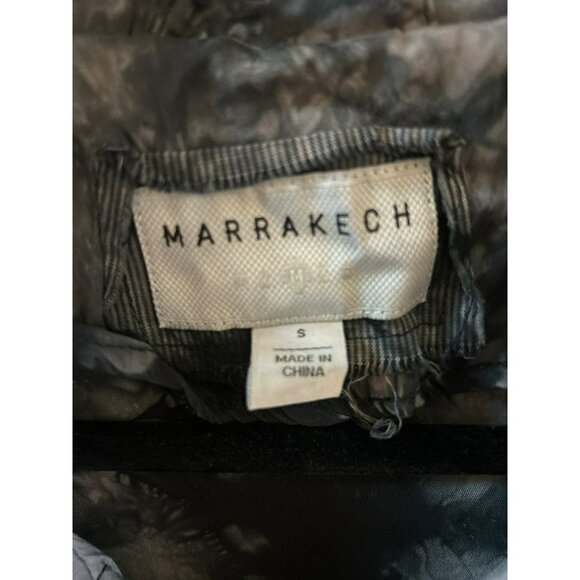 Marrakech Women's Black White Tie-Dye Moto Jacket Small Grunge Goth Y2K Style - Picture 3 of 4